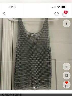 Silver Chainmail Crop Tank Top - Women